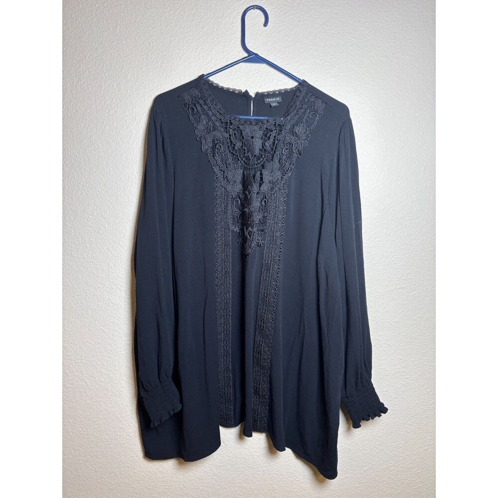 torrid womens size 4 womens black lace blouse